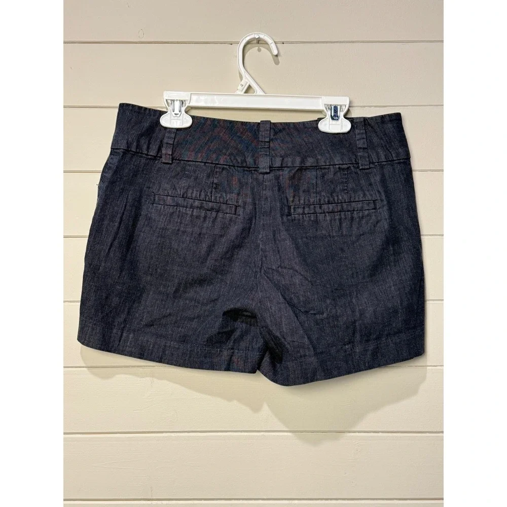 Ann Taylor Signature Dark Wash Denim Shorts Women Size 2 Button Fly‎ Belt Loops